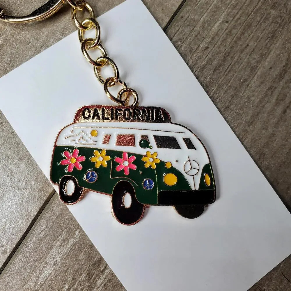 Volkswagon California Retro Hippie Van Keychain NWOT - Picture 11 of 15